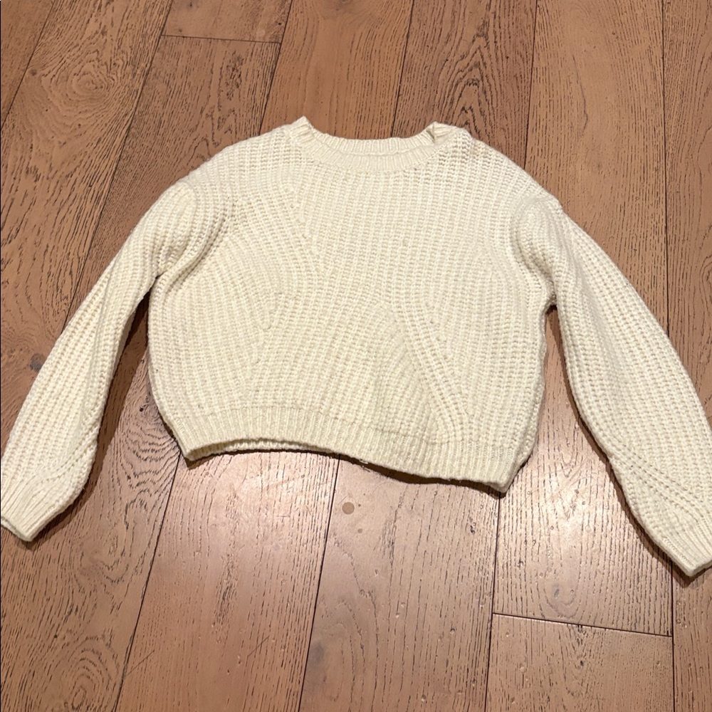 Zara Off-White Textured Sweater